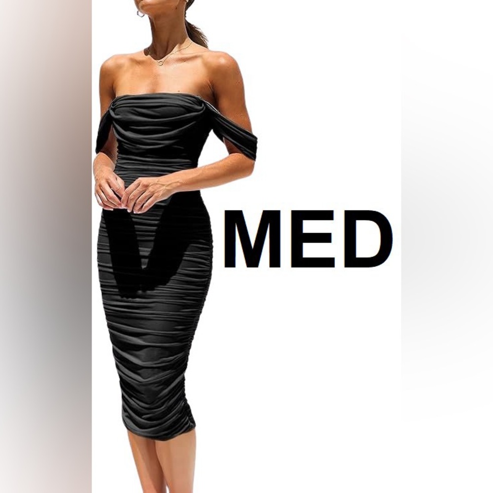 Chic Black Strapless Midi Dress